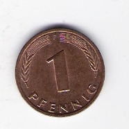 Deutschland  1 Pfennig J.380 1990 F siehe Bild