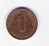 Deutschland  1 Pfennig J.380 1991 D siehe Bild