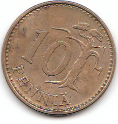 Finnland (D047)b. 10 Pennia 1975 siehe scan