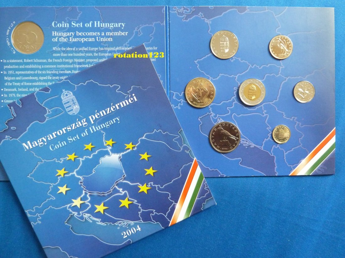 Original KMS Ungarn 2004 -BU- <i>EU- Erweiterung</i> **Auflage nur 8.000 Ex. weltweit** RAR   