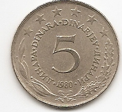  Jugoslawien 5 Denar 1980 #269   