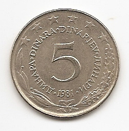  Jugoslawien 5 Denar 1981 #269   