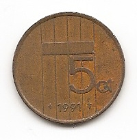  Niederlande 5 Cent 1991 #509   
