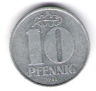  DDR 10 Pfennig Al 1982 A     Jäger Nr.1510   