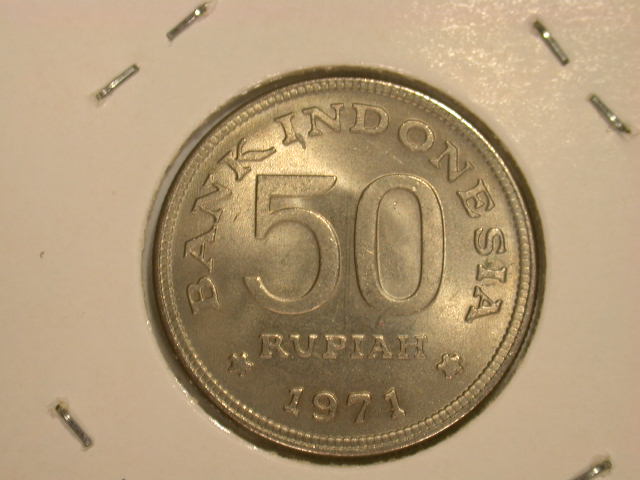  12008  Indonesien  50 Rp von 1971 in f.st/st   
