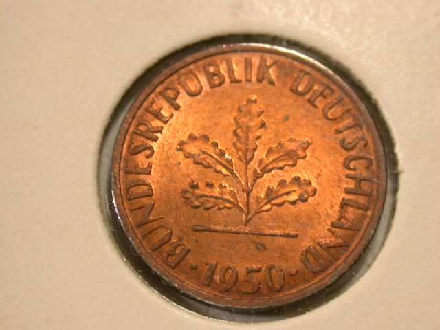  12013 1 Pfennig  1950 J in f.st/st  Top   