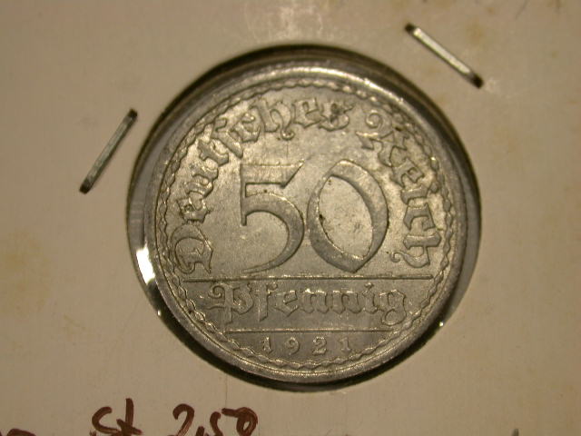  12013  Weimar  50 Pfennig  1921 A in vz-st/f.st   