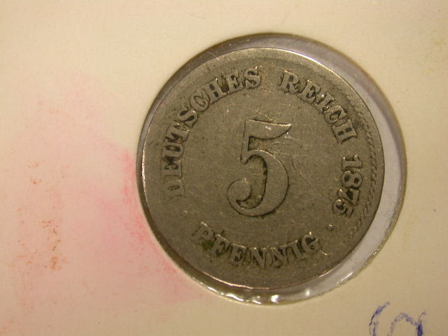  12015 5 Pfennig  1875  C o. G   