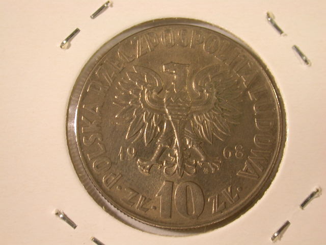  12016  Polen  10 Zloty, Kopernikus von 1968  in  f.st/st !!!   