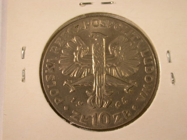  12016  Polen  10 Zloty  1965  in  vz-st/f.st !!!   