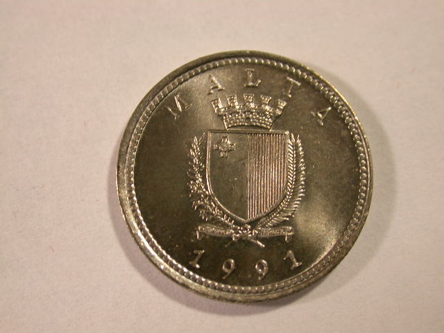  12018 Malta  2 Cent von 1991 in ST fein   