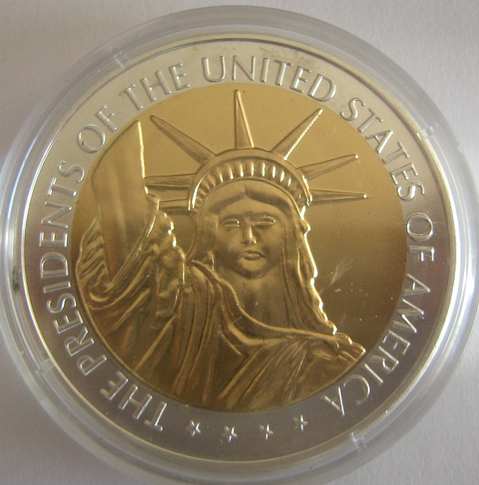  Medaille John F. Kennedy 27,3g teilvergoldet   