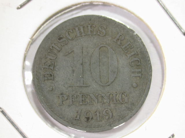  12029  Kaiserreich  J.299  10 Pfennig  1919  Ersatzmünze in ss-vz   