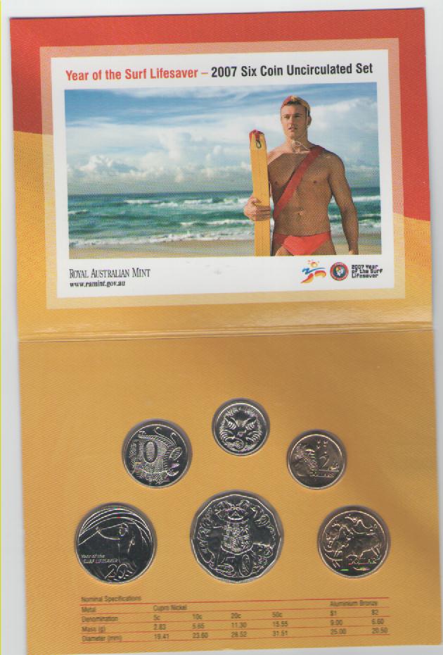  Kursmünzensatz Australien 2007 (Lifesaver)   