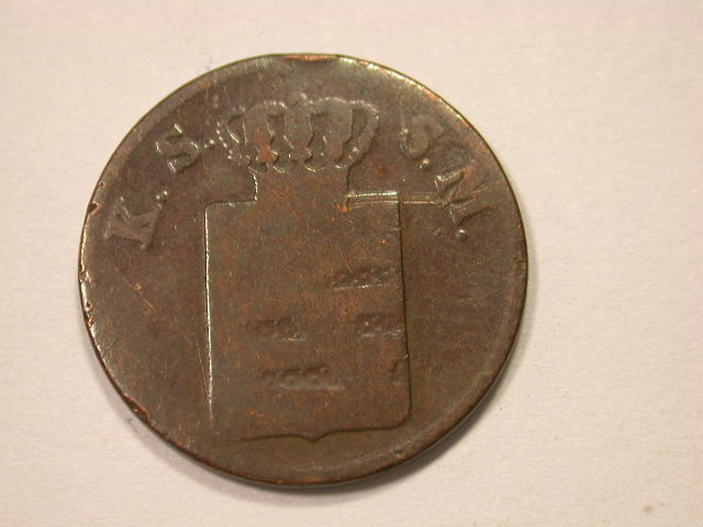  12032  Sachsen Königreich  2 Pfennig 1848 in s-ss   