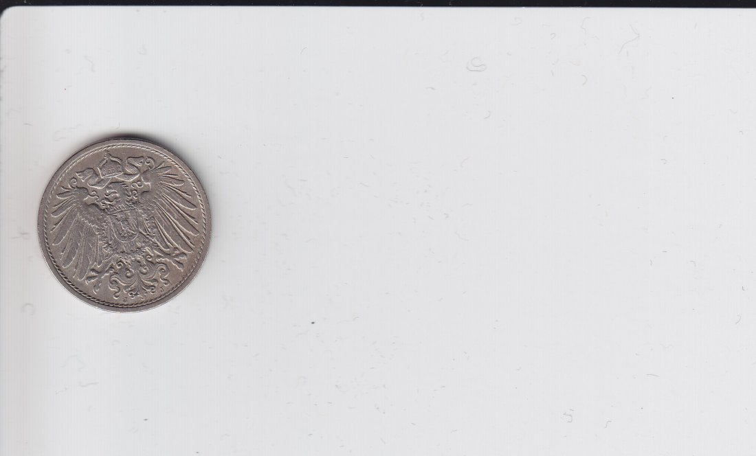  Kaiserreich 10 Pfg 1890 J in ss jedoch mit eingeritztem Kreuz unter Wertzahl   