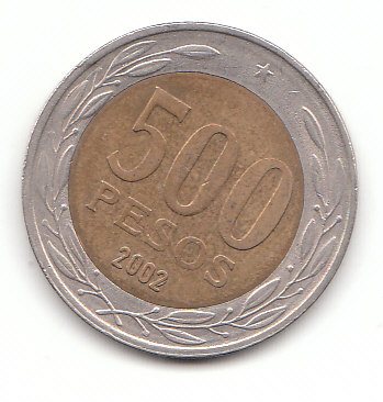  500 Pesos Chile 2002 (F691)   