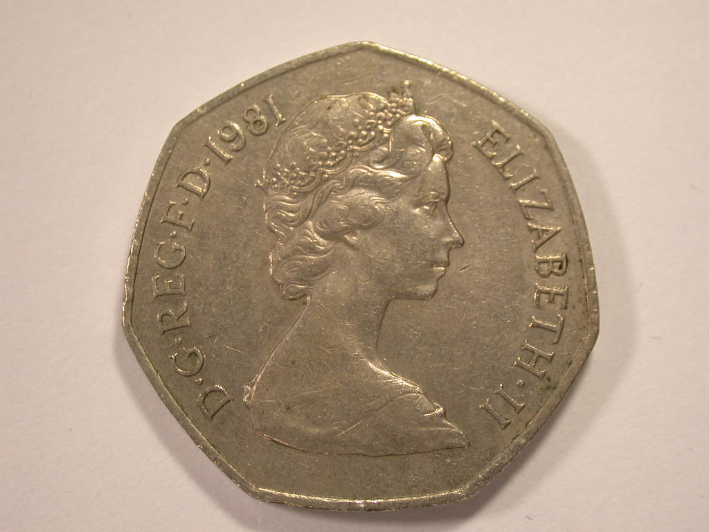  12044 Grossbritanien  50 Pence  1981  in ss-vz   