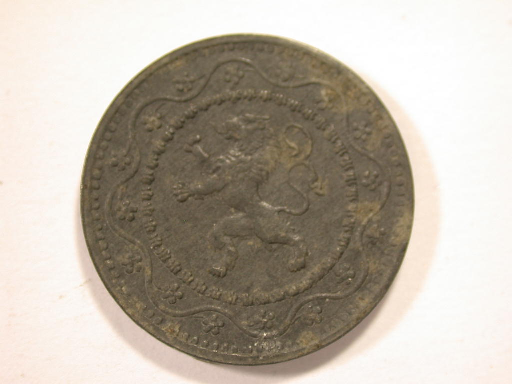  12044 WW I   Belgien  10 Centimes von 1916  in ss-vz/vz   