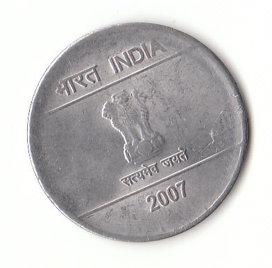  2 Rupees Indien 2007 ohne Mz.  (F742)   