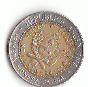  1 Peso Argentinien 1995 Münzzeichen A Inschrift Provincias (F759)   