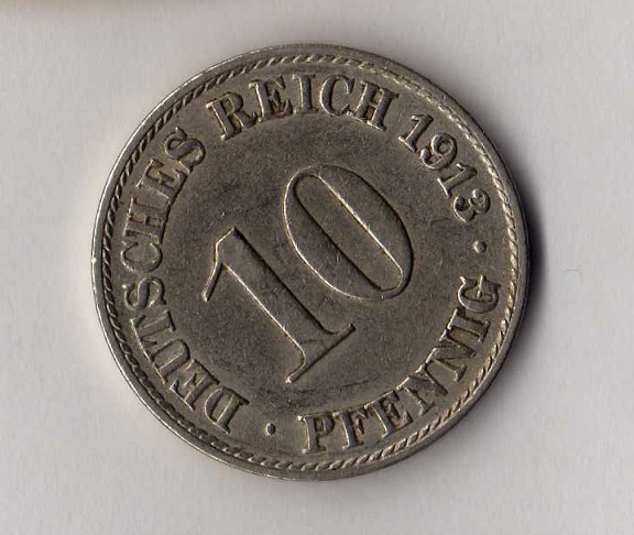  Kaiserreich 10 Pfennig 1913 -A- (3) vorzüglich ** Jaeger 13.   