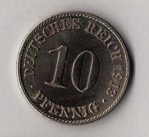  Kaiserreich 10 Pfennig 1913 -A- (4) ** Jaeger 13. ** Vorzüglich+ - Stgl. ** TOP   