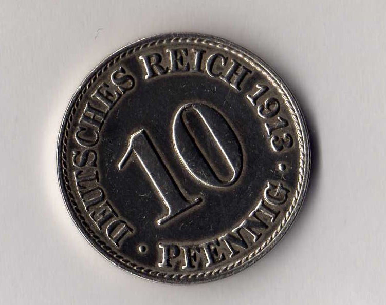 Kaiserreich 10 Pfennig 1913 -A- (8) ** Jaeger 13. ** Vorzüglich - Stempelglanz ** TOP   