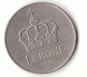  1 Krone Norwegen 1974  (G011)   