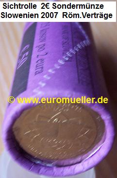 Slowenien Rolle...2 Euro Sondermünze 2007...Römische Verträge   