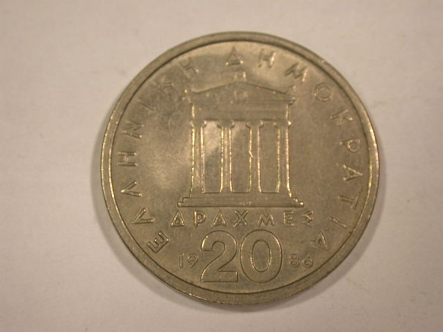  12054  Griechenland  20 Drachmen  1986  in vz-st/f.st   