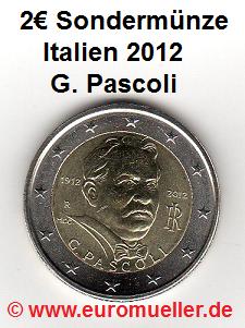 Italien 2 Euro Sondermünze 2012...Pascoli...unc.   