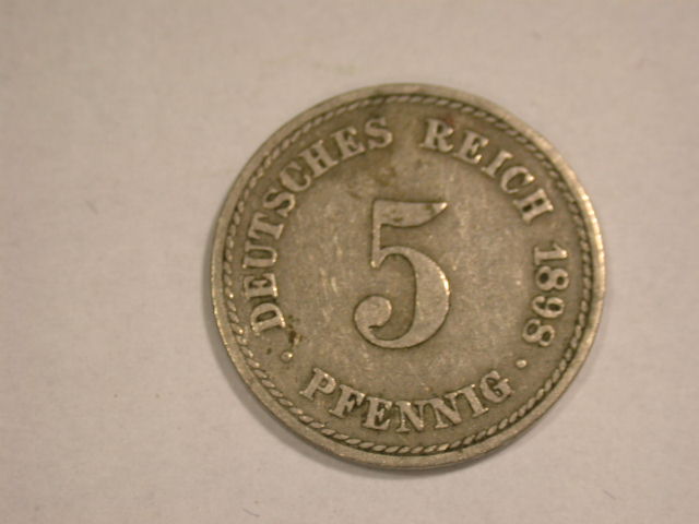  12055  KR  5 Pfennig  1898 A in sehr schön   