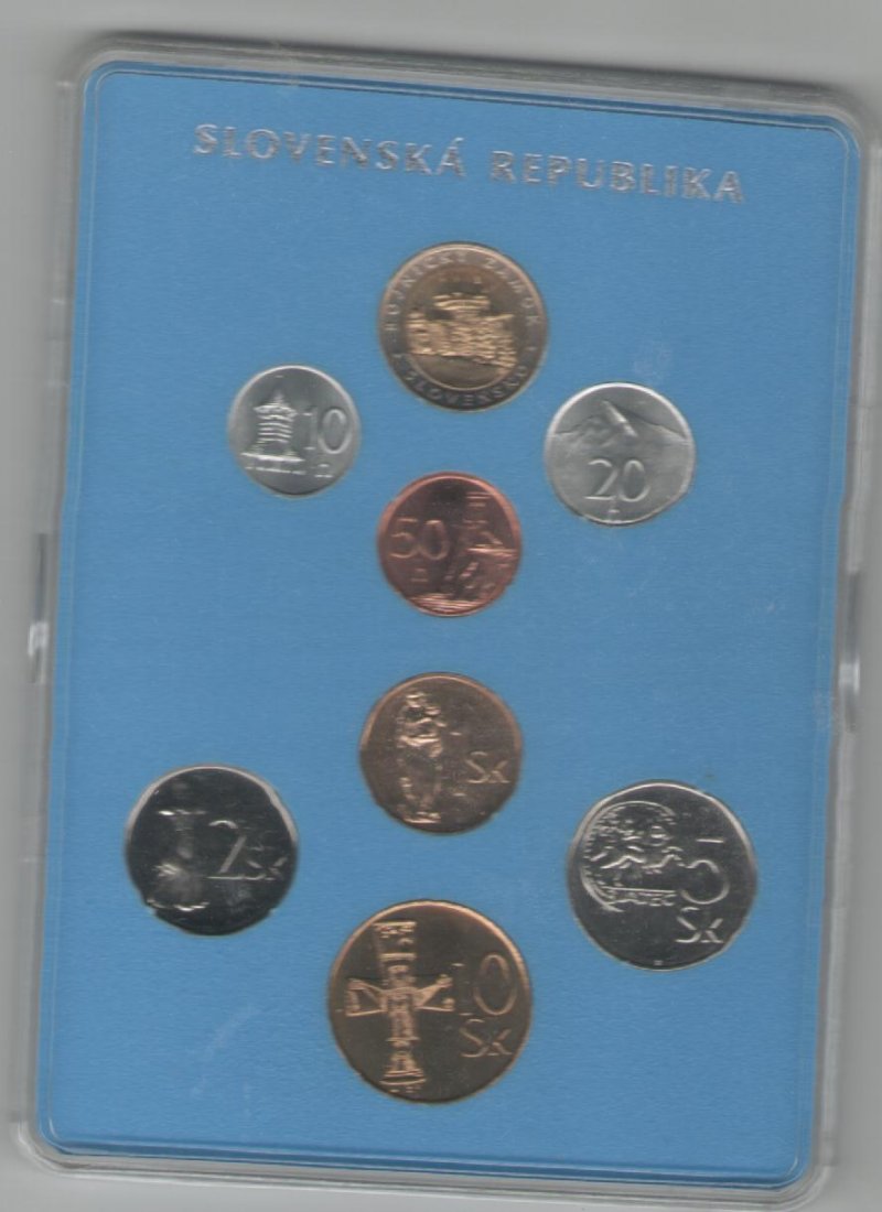  Original Kursmünzensatz Slowakei 2002 stgl   