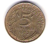  Frankreich 5 Centimes Al-N-Bro 19976   Schön Nr.228   