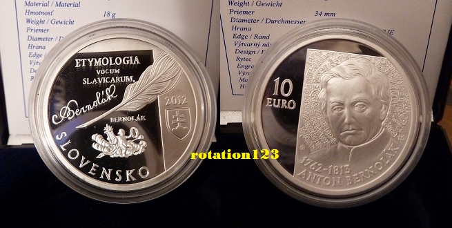  Slowakei 10 Euro 2012 <i>250. Geburtstag Anton Bernolàk</i> Silber-PP- **NUR 6.950 Exemplare** RARRR   