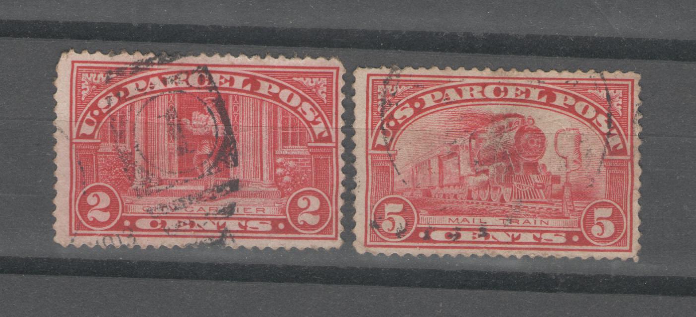  USA Mi.Nr  Paketmarken 2a und 3 gestempelt (Falz)   