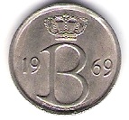  Belgien 25 Centimes K-N 1969 Schön Nr.125 fr   