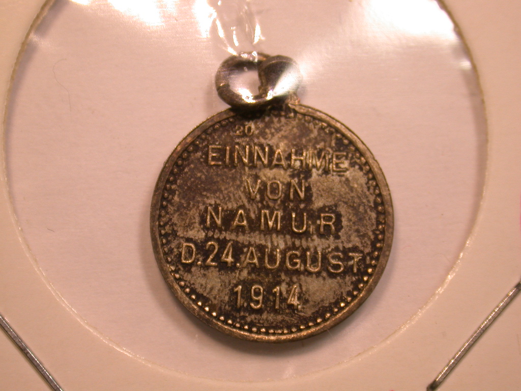  13004 WW I, 1914, Nr. 20 Namur in Silberner Siegespfennig in PP !!   