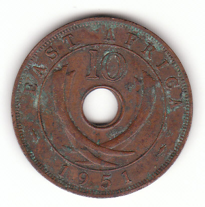  10 Cent Uganda Ost-afrika 1951 (G044)   