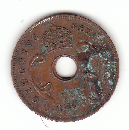  10 Cent Uganda Ost-afrika 1951 (G044)   