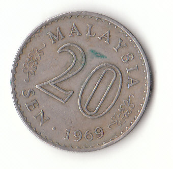  20 Sen Malaysia 1969(F535)   