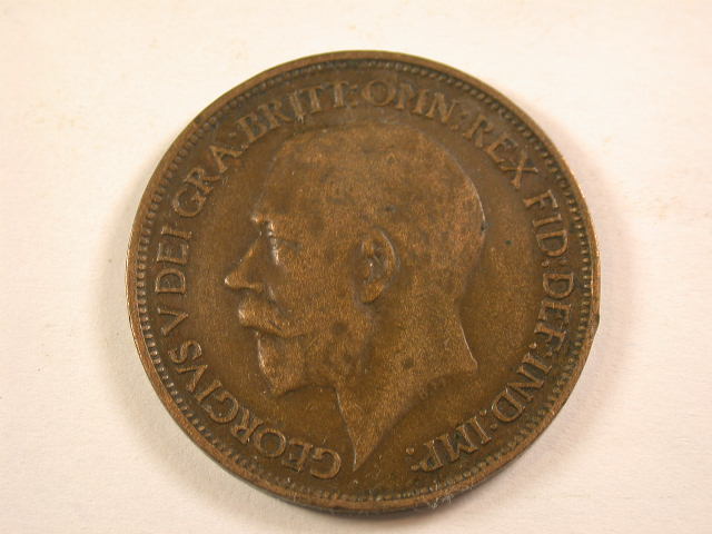  13006 Großbritanien Georg  half Penny 1913  in ss+   
