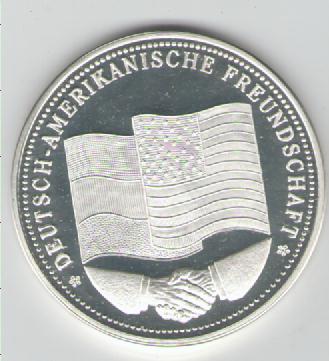  Medaille auf den den ersten Besuch von US-Präsident G.Bush in Deutschland Bonn 1989(k132)   