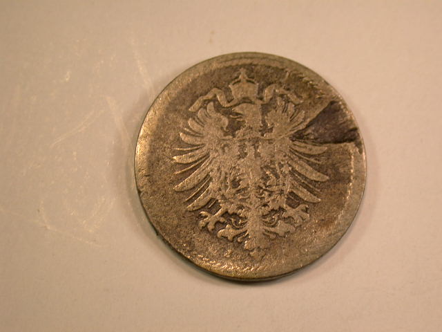  13007  KR 5 Pfennig  1876 J  in schön, Beschädigt   