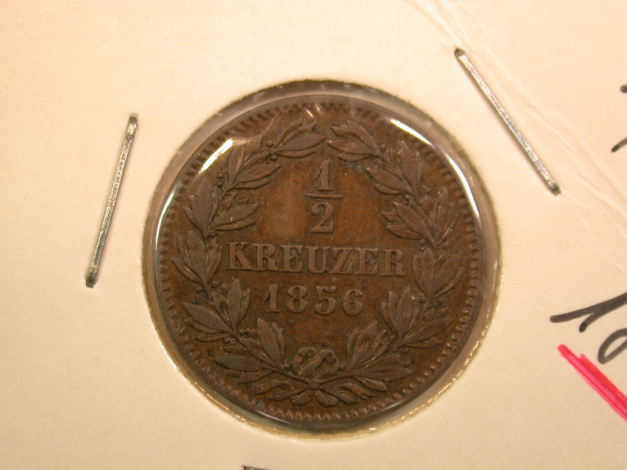  13201 Baden  1/2  Kreuzer 1856 in ss   