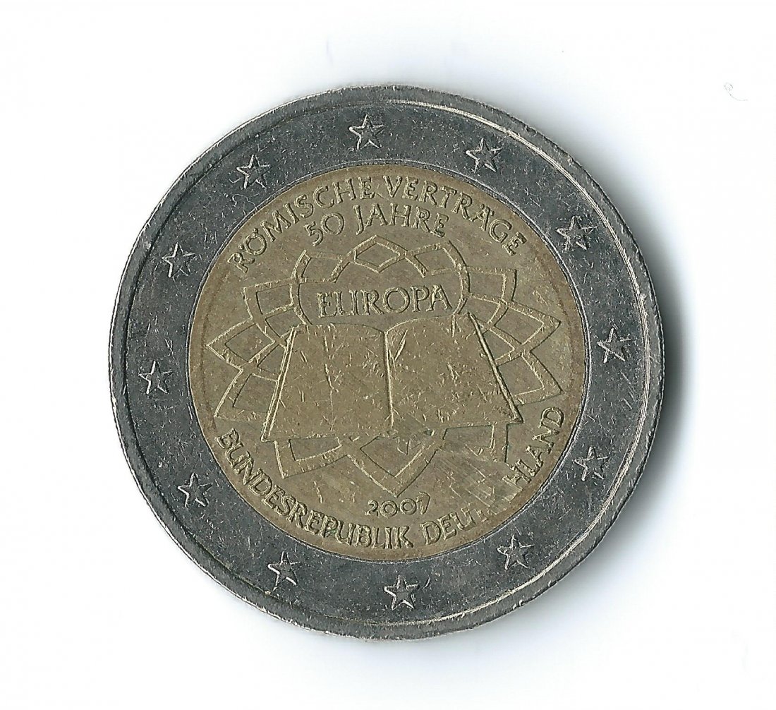 Verprägung Gedenkmünze 2 Euro Römische Verträge 2007, Deutschland   