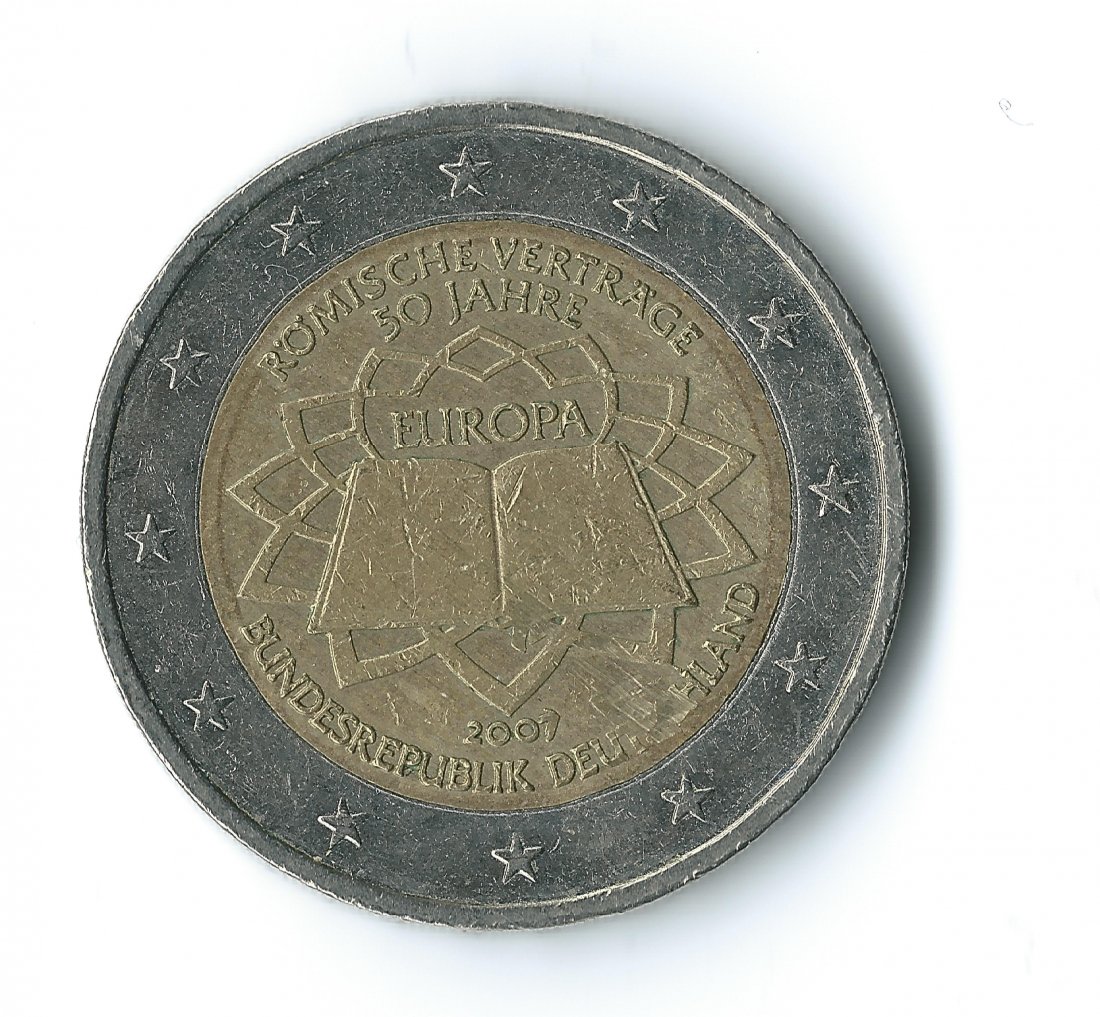  Verprägung Gedenkmünze 2 Euro Römische Verträge 2007, Deutschland   