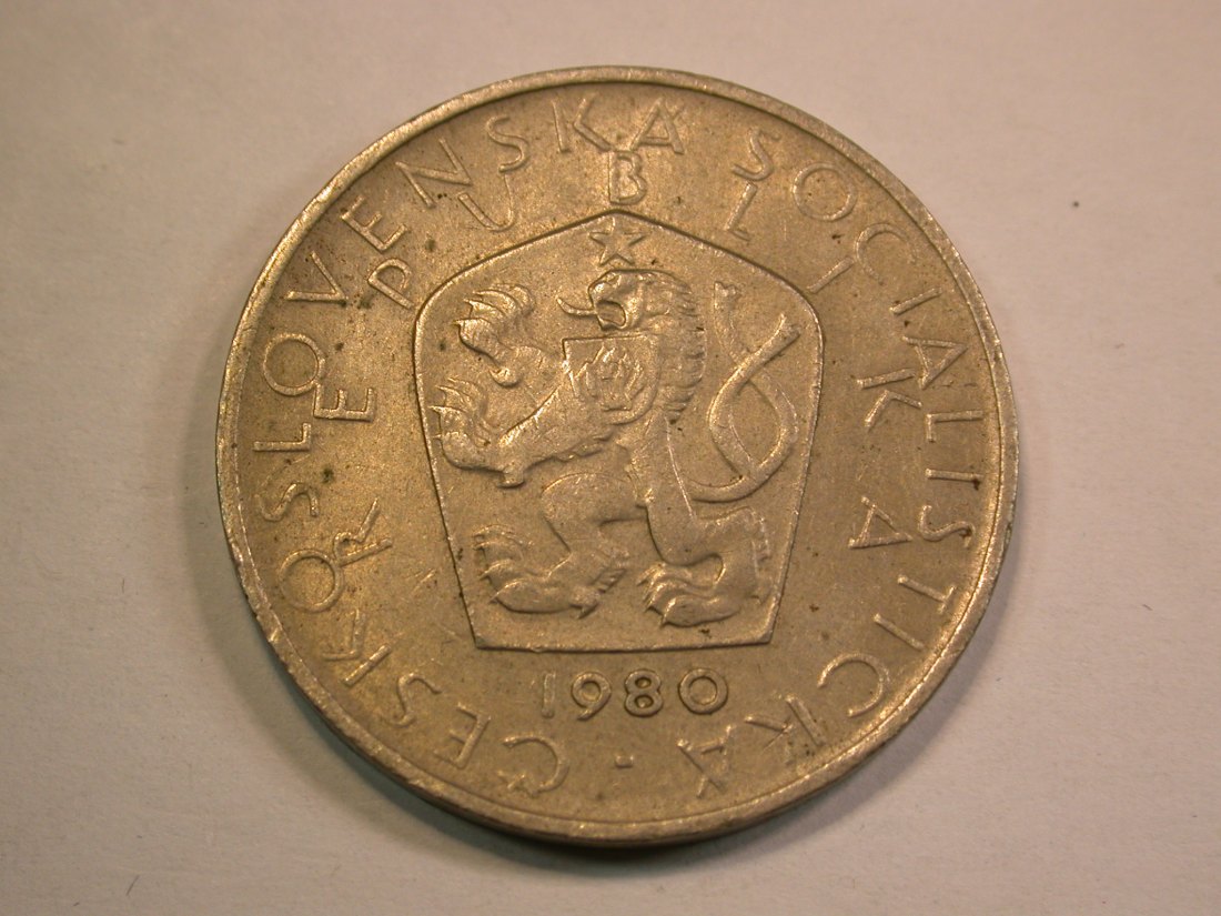  13401 CSSR  5 Kronen von 1980 in  vz   Orginalbilder   