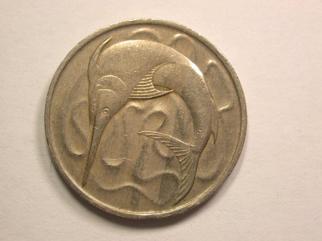  13207 Singapore  20 Cents 1967 in ss Orginalbilder   